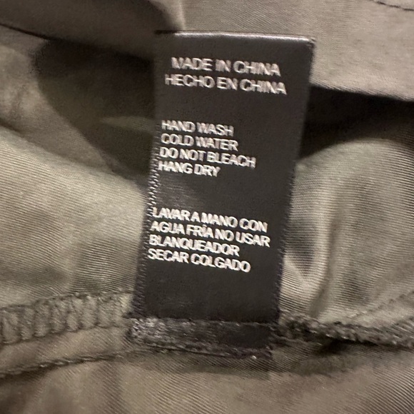 Ambiance Green Lightweight Front Zip Hooded Roll Tab Cinch Waist Jacket Large - Picture 5 of 5